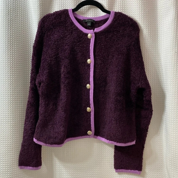 NWOT AT Fuzzy Sweater Jacket - Picture 1 of 6